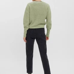 Cardigans en maille Col en V Manches longues vert Zola