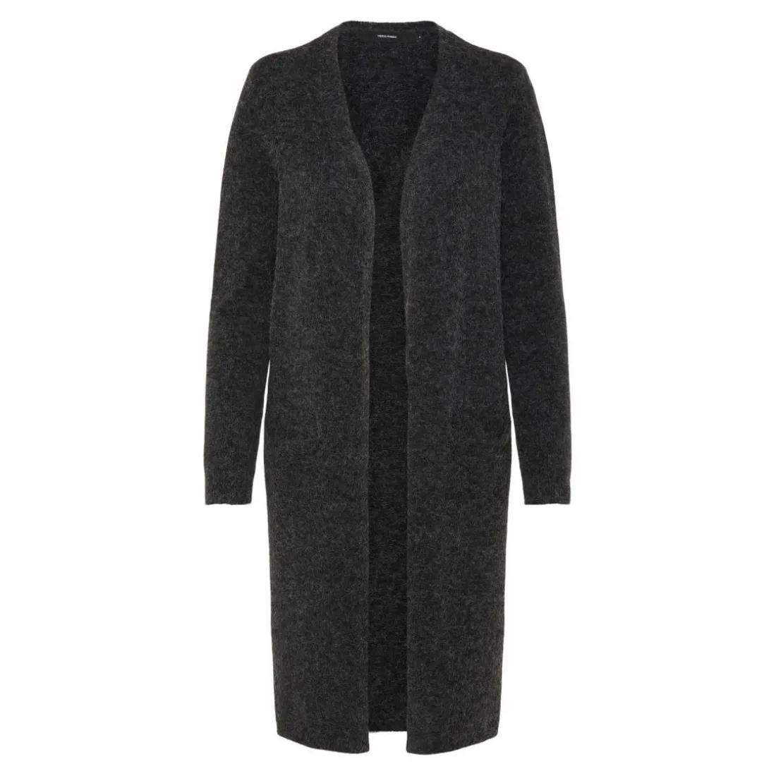 Cardigans en maille Col rond Manches longues Coupe longue noir