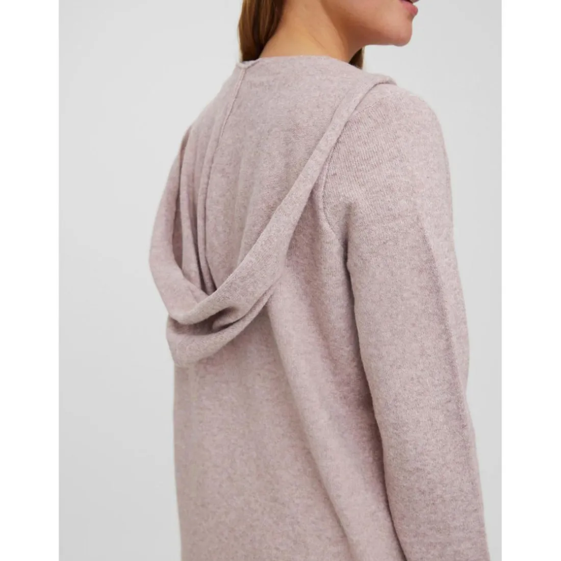 Cardigans en maille Sweat à capuche Manches longues Coupe longue violet