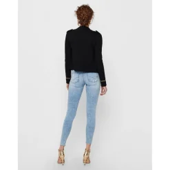 Cardigans en molleton Col rond Manches longues noir