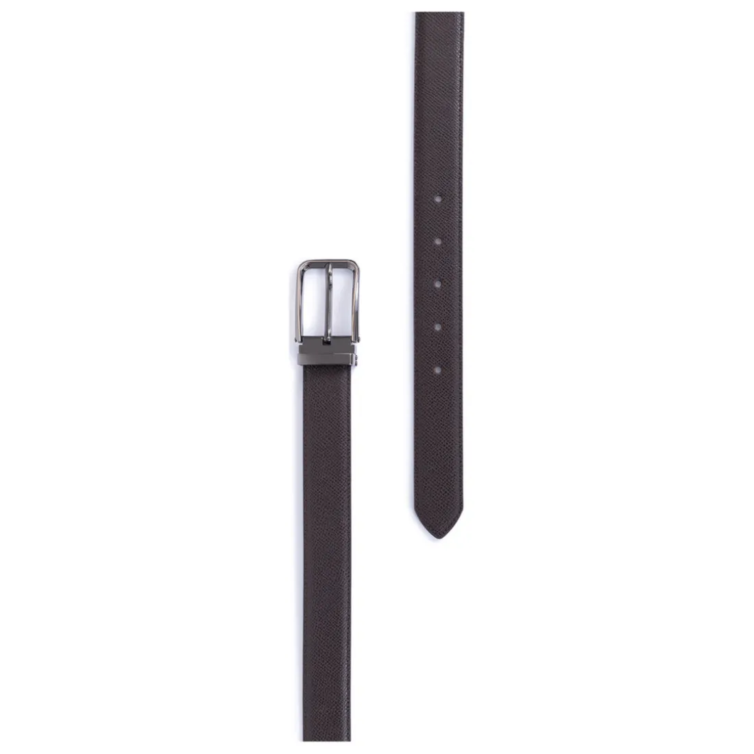 Ceinture ajustable - Croûte de cuir de vachette marron foncé Pete