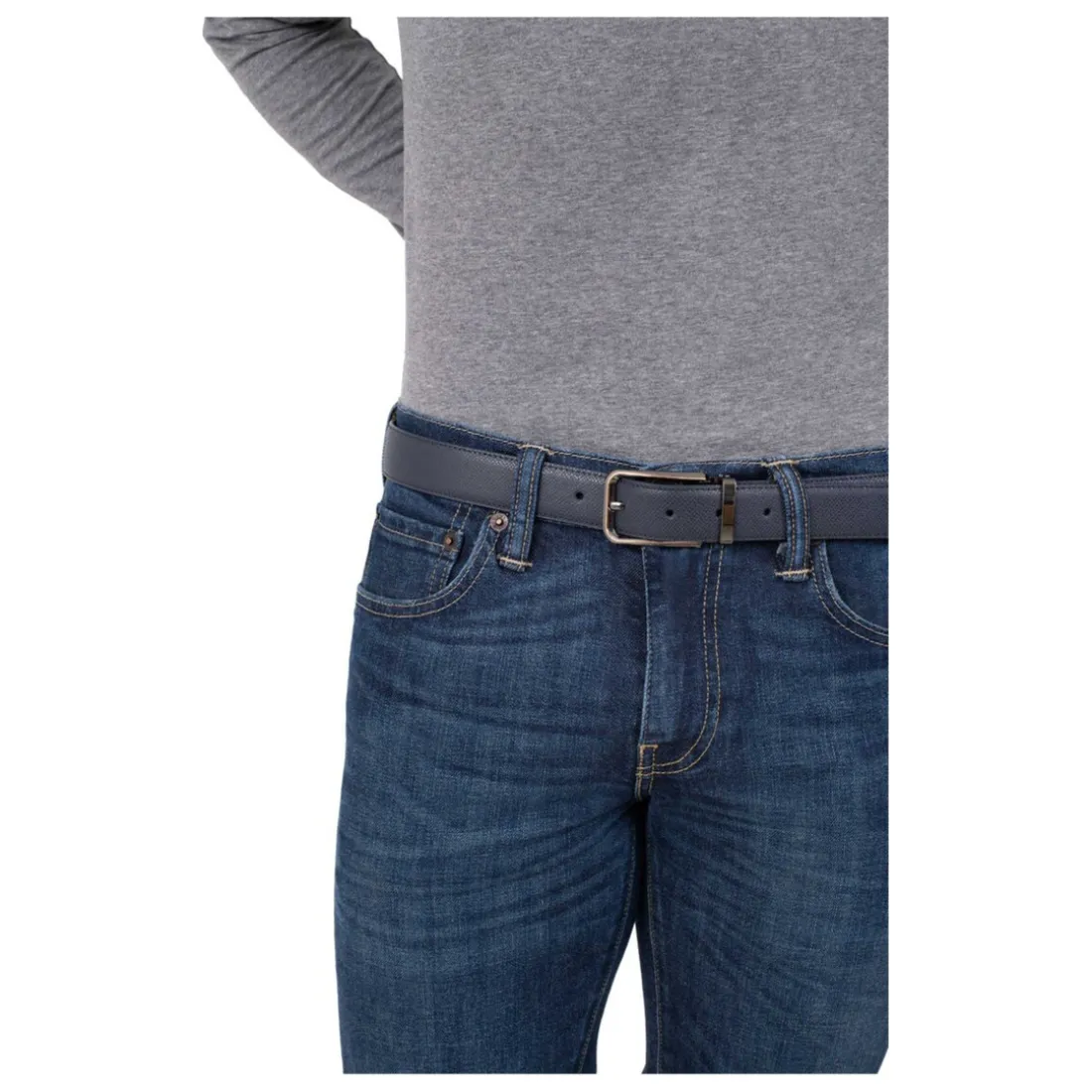 Ceinture ajustable - Croûte de cuir de vachette marron foncé Pete