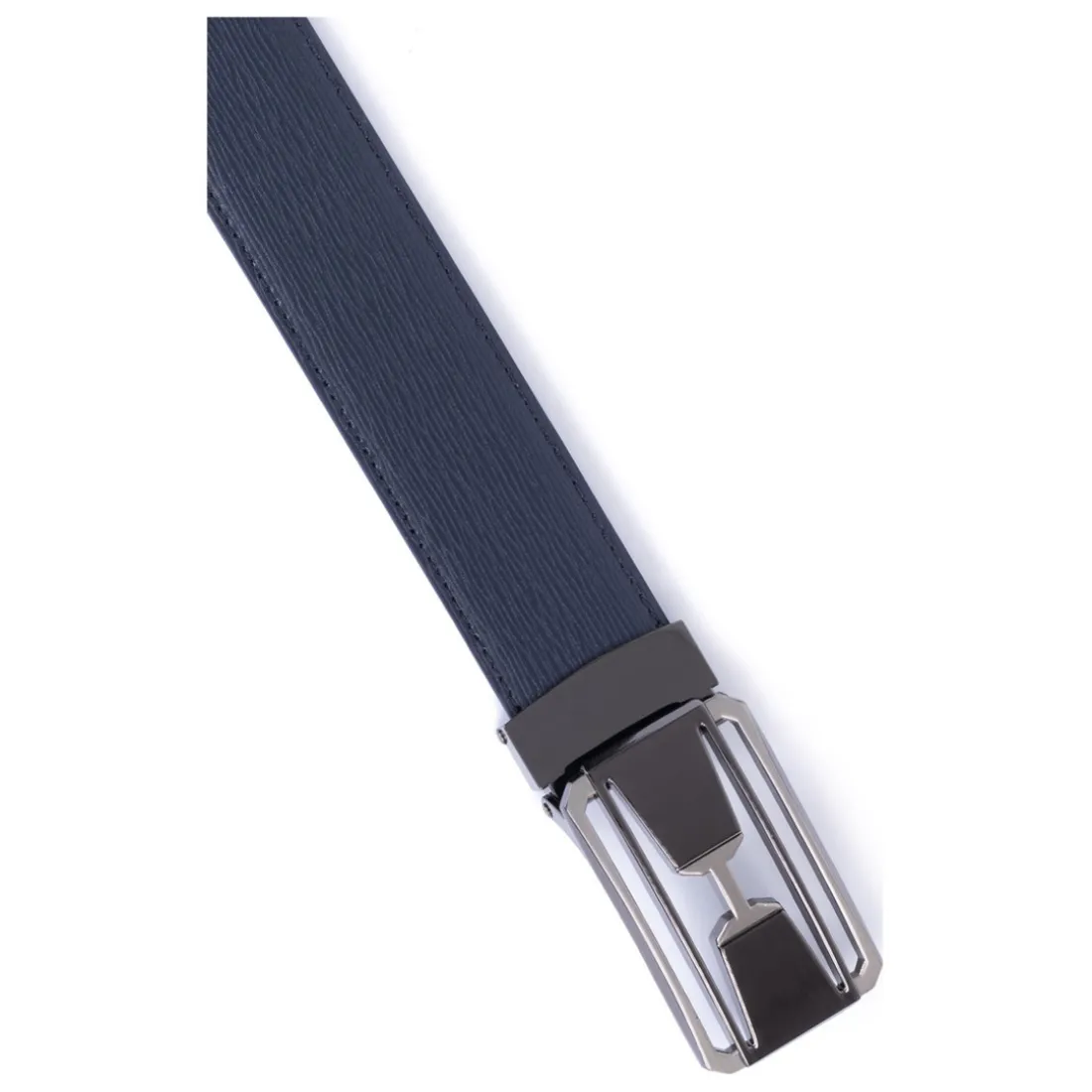 Ceinture ajustable - Croûte de cuir de vachette marine Ezra