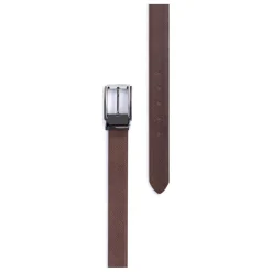 Ceinture ajustable - Croûte de cuir de vachette marron Tony