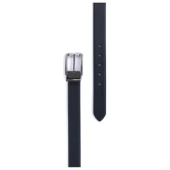 Ceinture ajustable - Croûte de cuir de vachette noir Matt