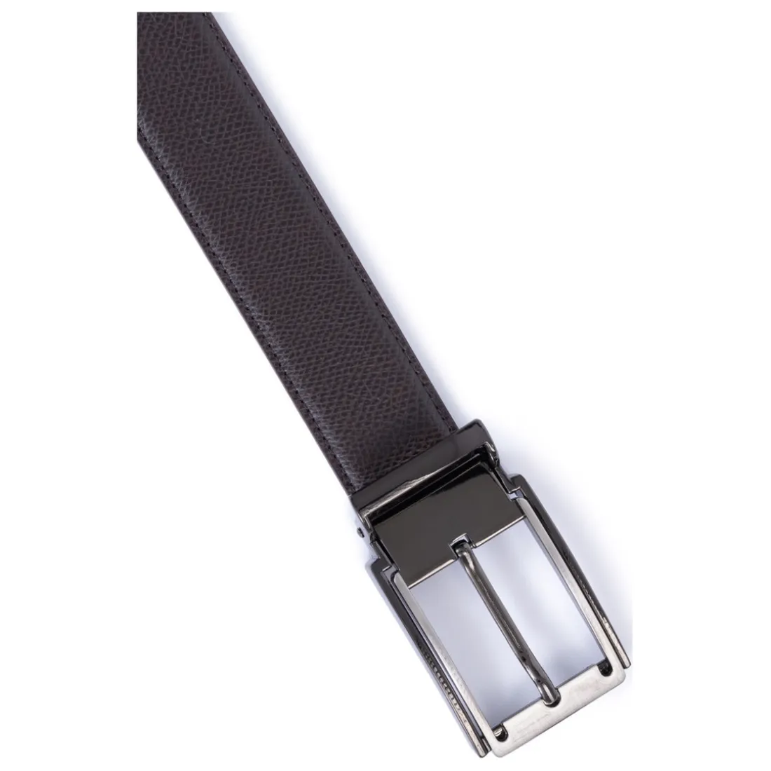 Ceinture ajustable - Croûte de cuir de vachette marron foncé Andy