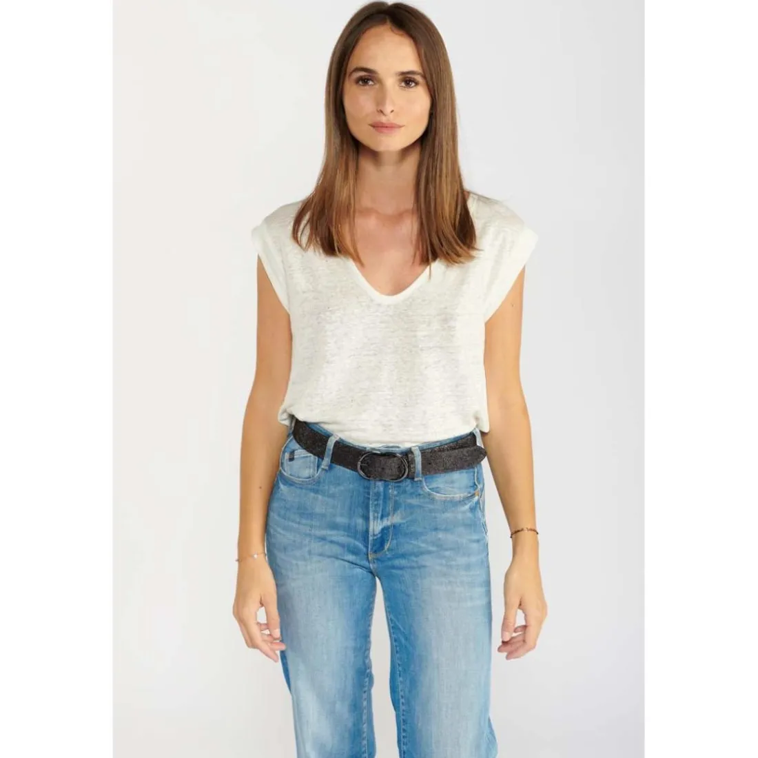 Ceinture ALOE noir en cuir Mia
