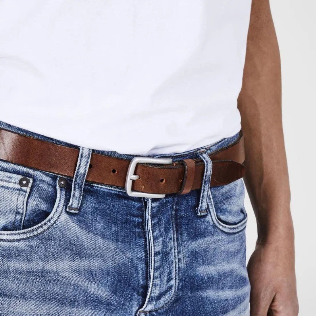 Ceinture en Cuir Marron lee Leather Belt Noos Asa