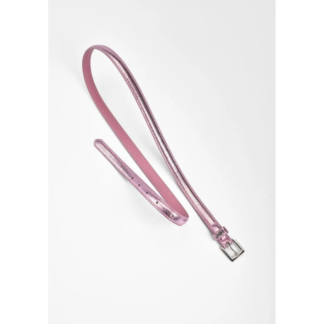 Ceinture fine en cuir STYLO rose Pax