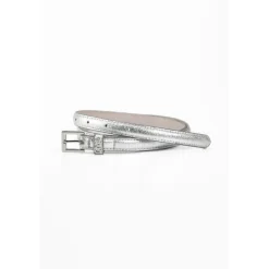 Ceinture fine en cuir STYLO argent Bella