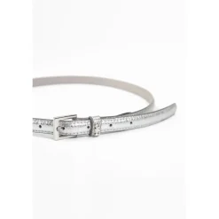 Ceinture fine en cuir STYLO argent Bella
