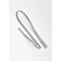 Ceinture fine en cuir STYLO argent Bella
