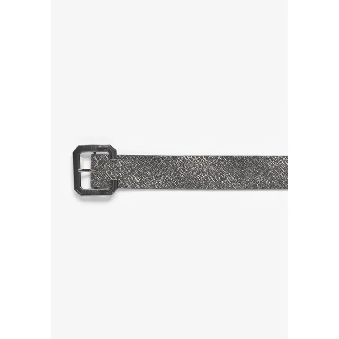 Ceinture Julia en cuir argenté noir