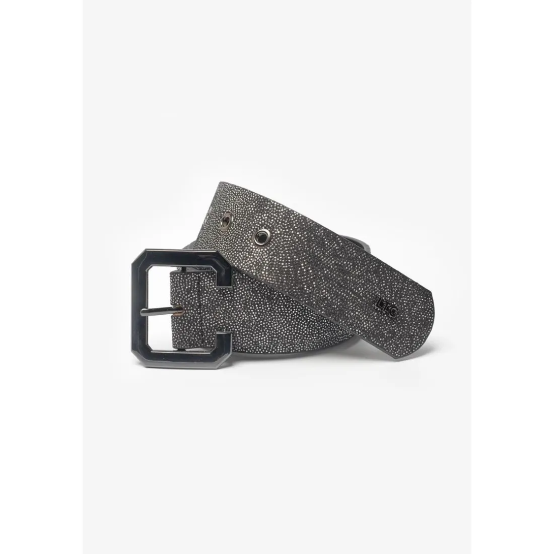 Ceinture Julia en cuir argenté noir