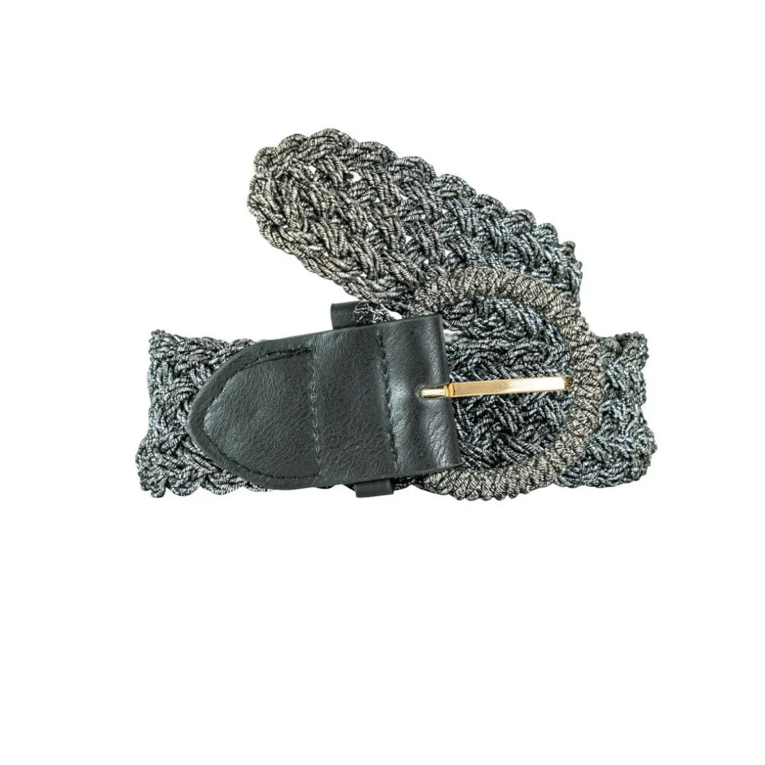 Ceinture lurex à fermoir rond vert