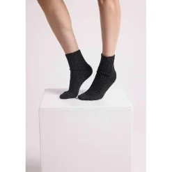 Chaussettes unisexe DORINE en cachemire noir lurex