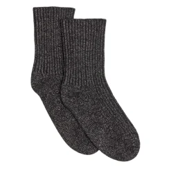 Chaussettes unisexe DORINE en cachemire noir lurex