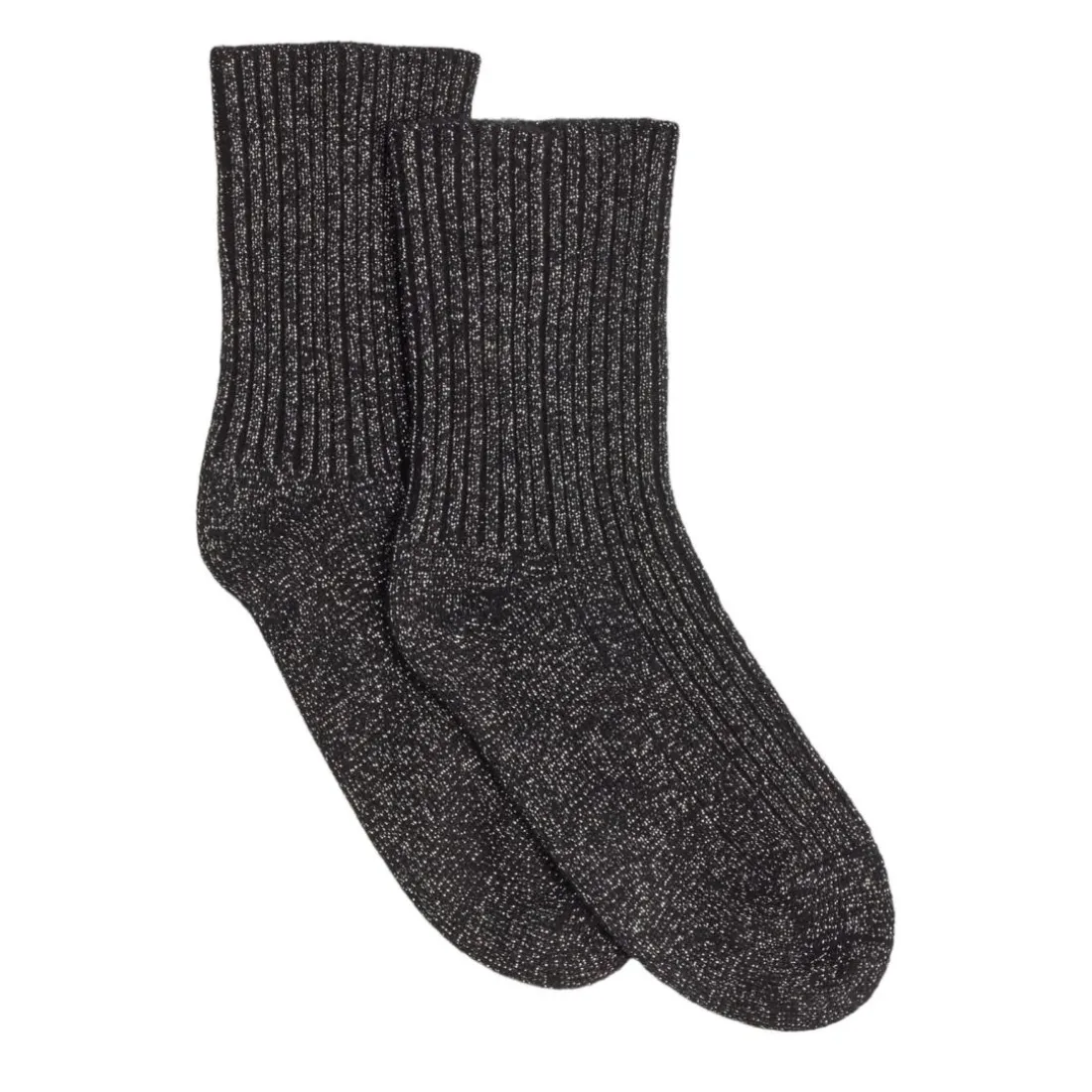 Chaussettes unisexe DORINE en cachemire noir lurex