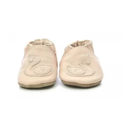 Chausson Bebe pour Fille en cuir rose clair