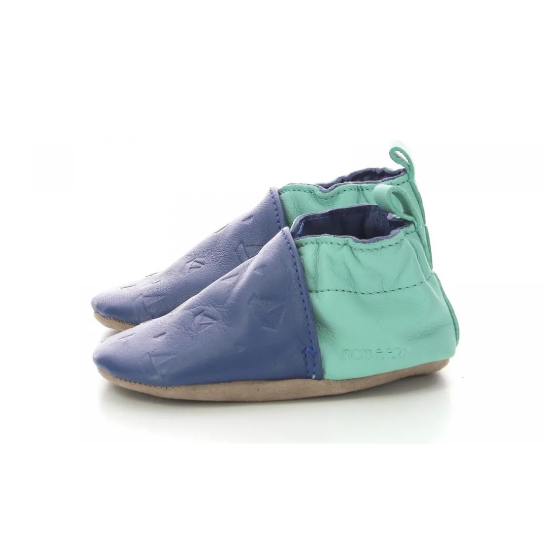Chausson Bebe pour Garçon en cuir bleu turquoise