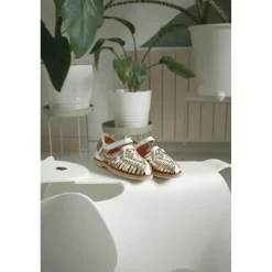 Chaussure en cuir tressé Alegria champagne/blanc