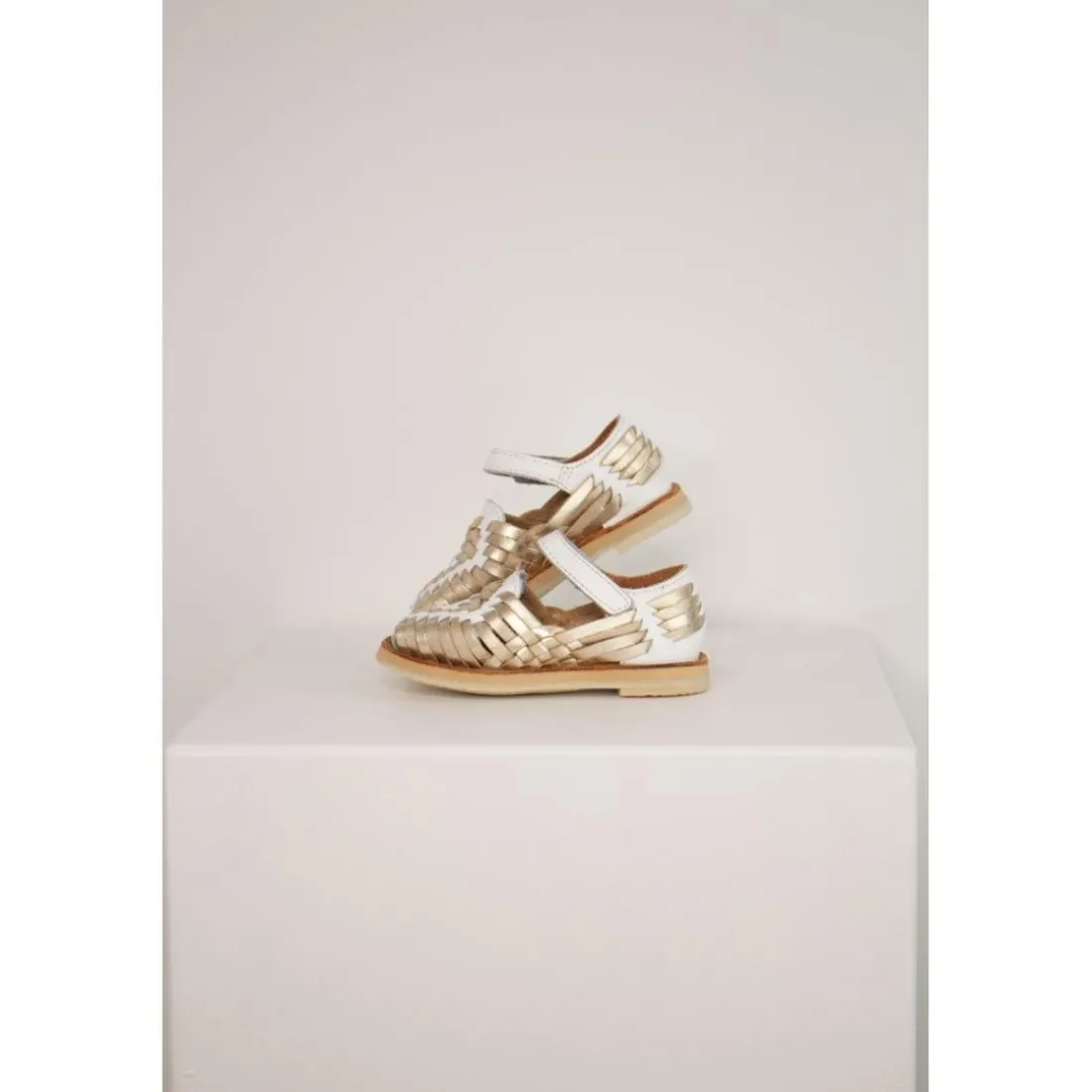 Chaussure en cuir tressé Alegria champagne/blanc