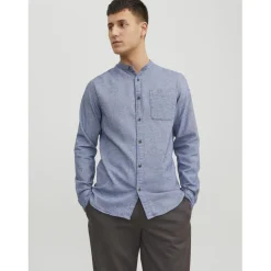 Chemise à boutons homme gris en coton Ed