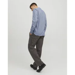 Chemise à boutons homme gris en coton Ed