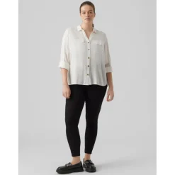 Chemise à manches avec revers - Blanc en viscose