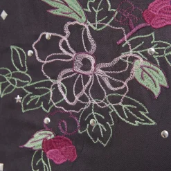 Chemise asymétrique manches longues broderie dos grandes tailles femme - Gris en viscose