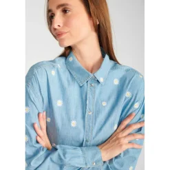 Chemise AUBEPIN bleu en coton