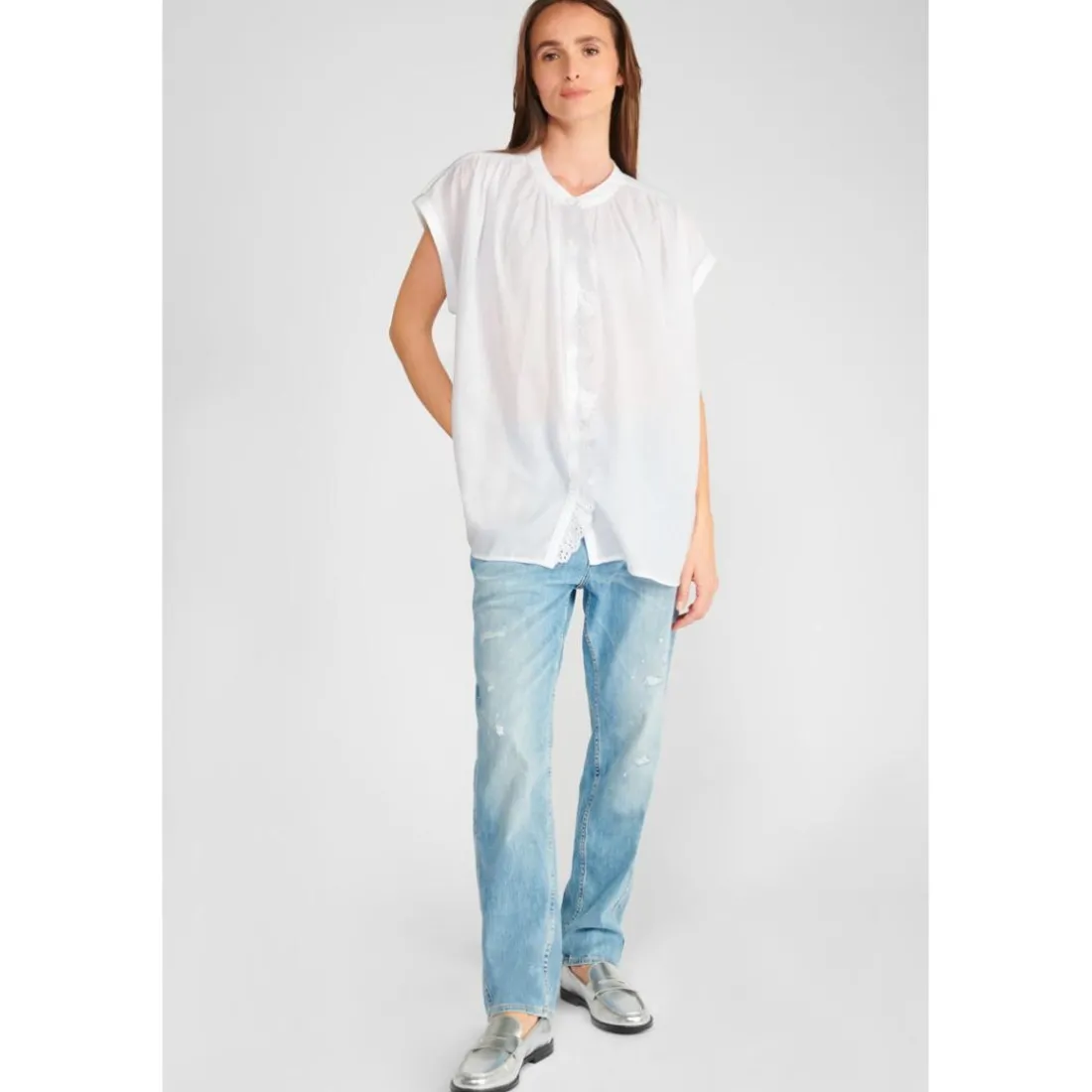 Chemise BARLEY blanc Lucie en coton
