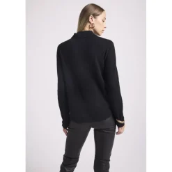 Chemise boutonnee femme JOHANNA en cachemire noir