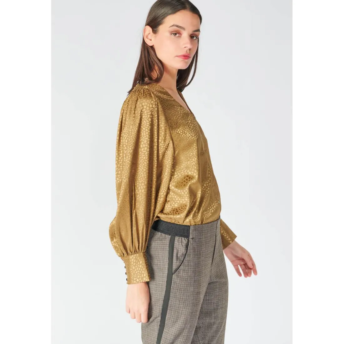 Chemise CAPRIA marron en viscose
