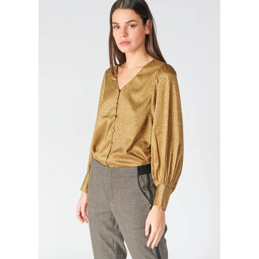 Chemise CAPRIA marron en viscose