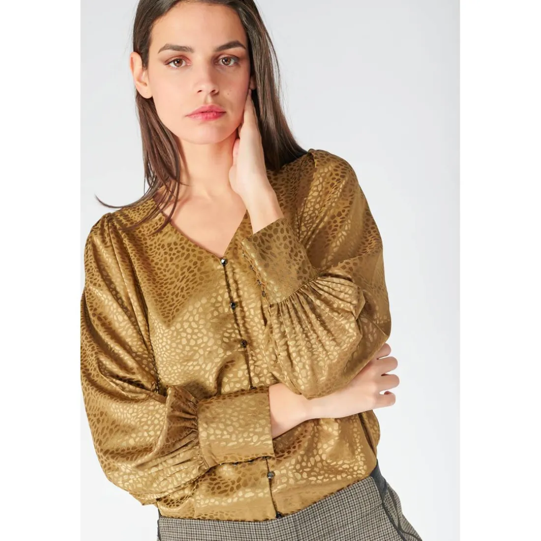 Chemise CAPRIA marron en viscose