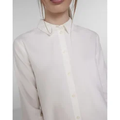 Chemise col boutonné manches longues blanc en coton
