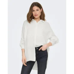 Chemise Col chemise Manches longues blanc