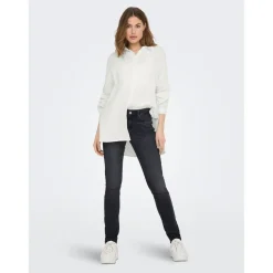 Chemise Col chemise Manches longues blanc