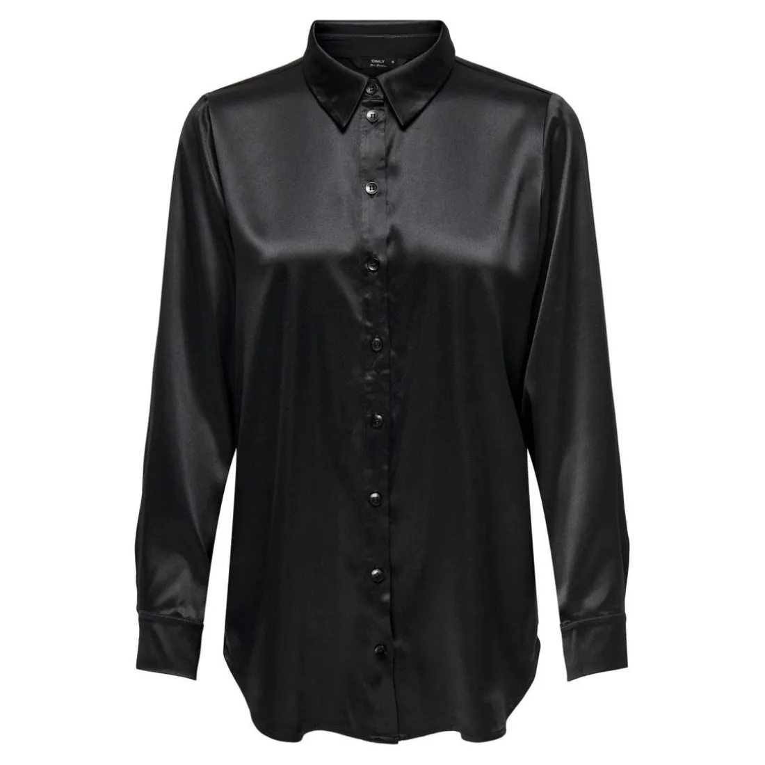 Chemise Col chemise Manches longues Coupe plus longue noir