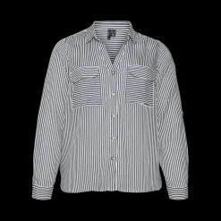 Chemise col chemise manches avec revers manches longues blanc en viscose Hope