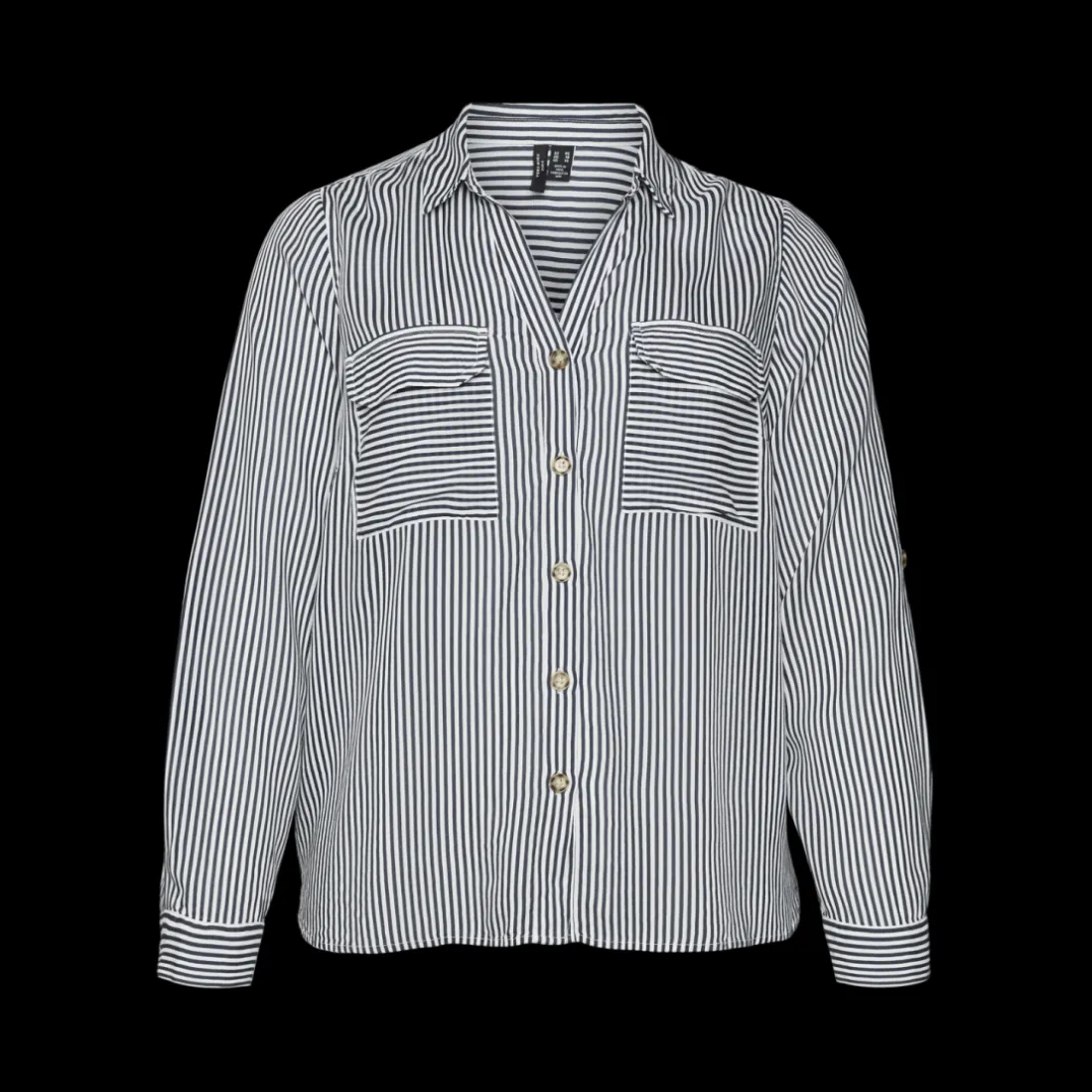 Chemise col chemise manches avec revers manches longues blanc en viscose Hope