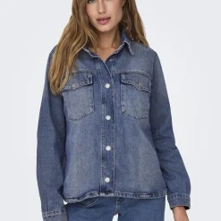 Chemise denim Ella Tai519 en coton bleu