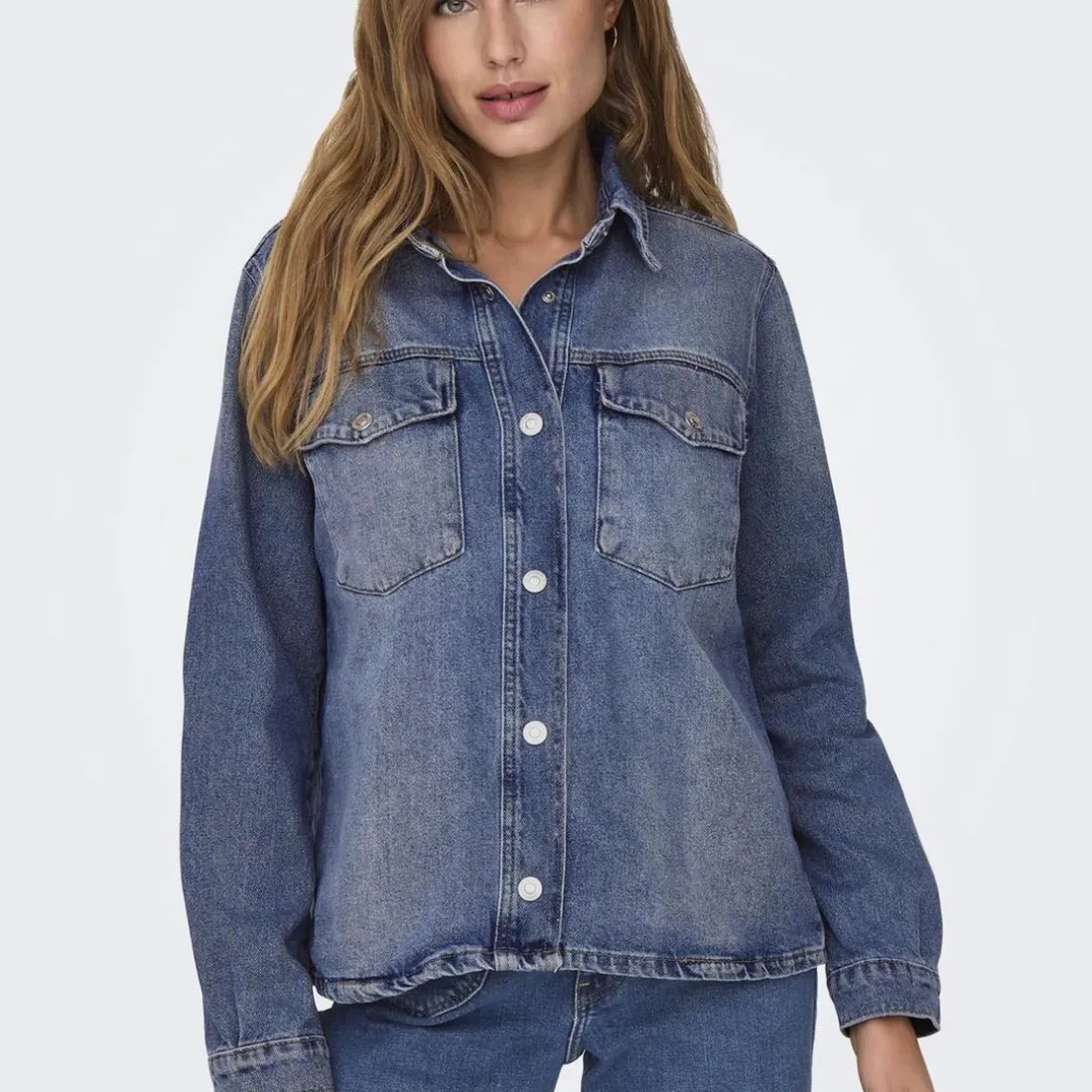 Chemise denim Ella Tai519 en coton bleu