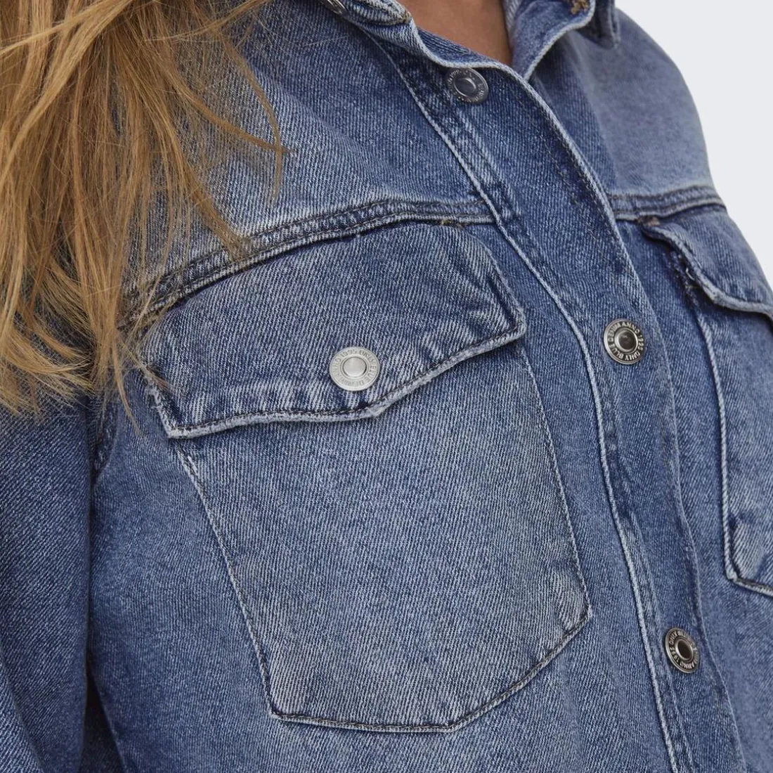 Chemise denim Ella Tai519 en coton bleu