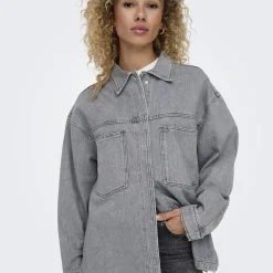 Chemise denim Emmie gris en coton Kara