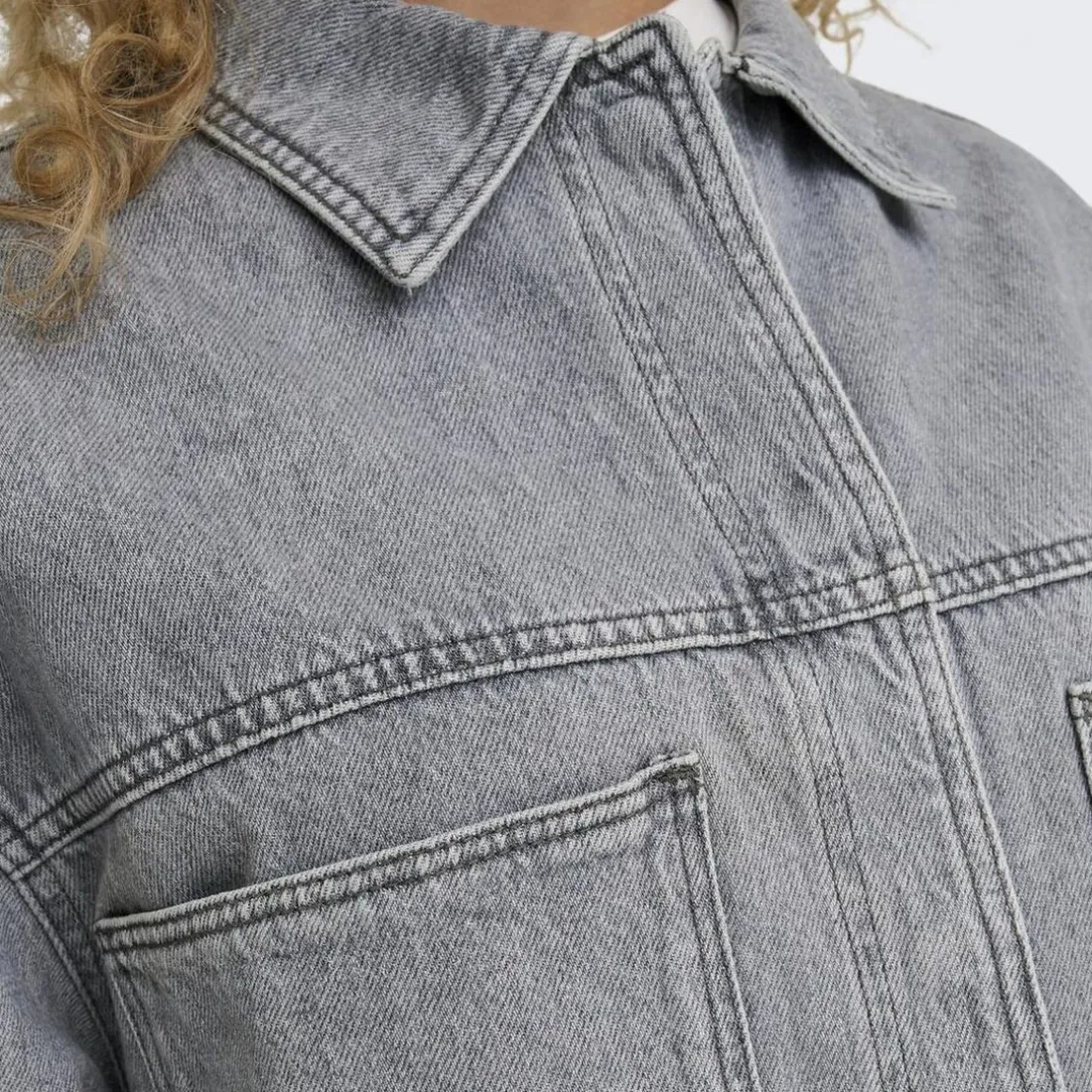 Chemise denim Emmie gris en coton Kara
