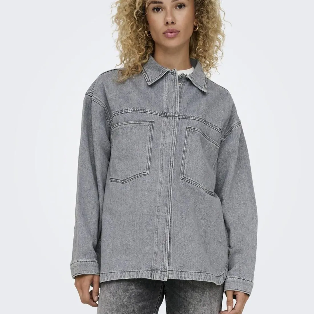 Chemise denim Emmie gris en coton Kara