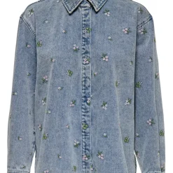 Chemise en jean bleu denim Lina