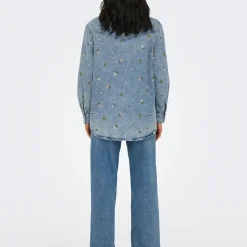 Chemise en jean bleu denim Lina